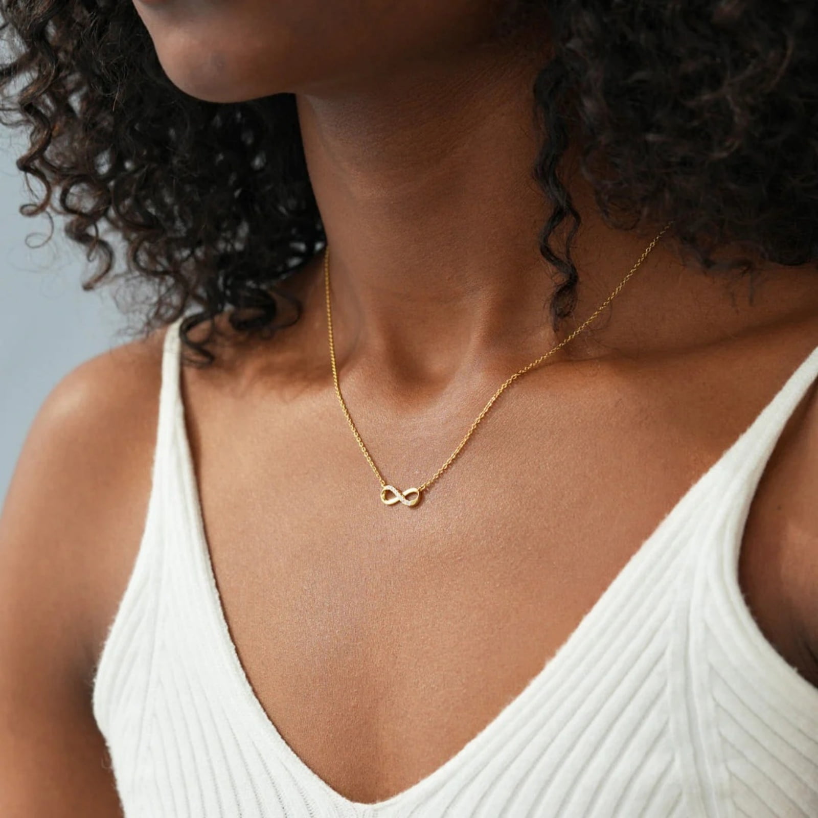 SFTING Infinity Necklace for Women 925 Sterling Silver Love Pendant Yellow Gifts