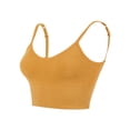 thumbnail image 2 of BadPiggies Women's Comfy Wirefree Seamless Bra Adjustable Cami Lounge Bra Padded Bralettes Longline Pullover Sleep Bra (L/XL, Yellow), 2 of 6
