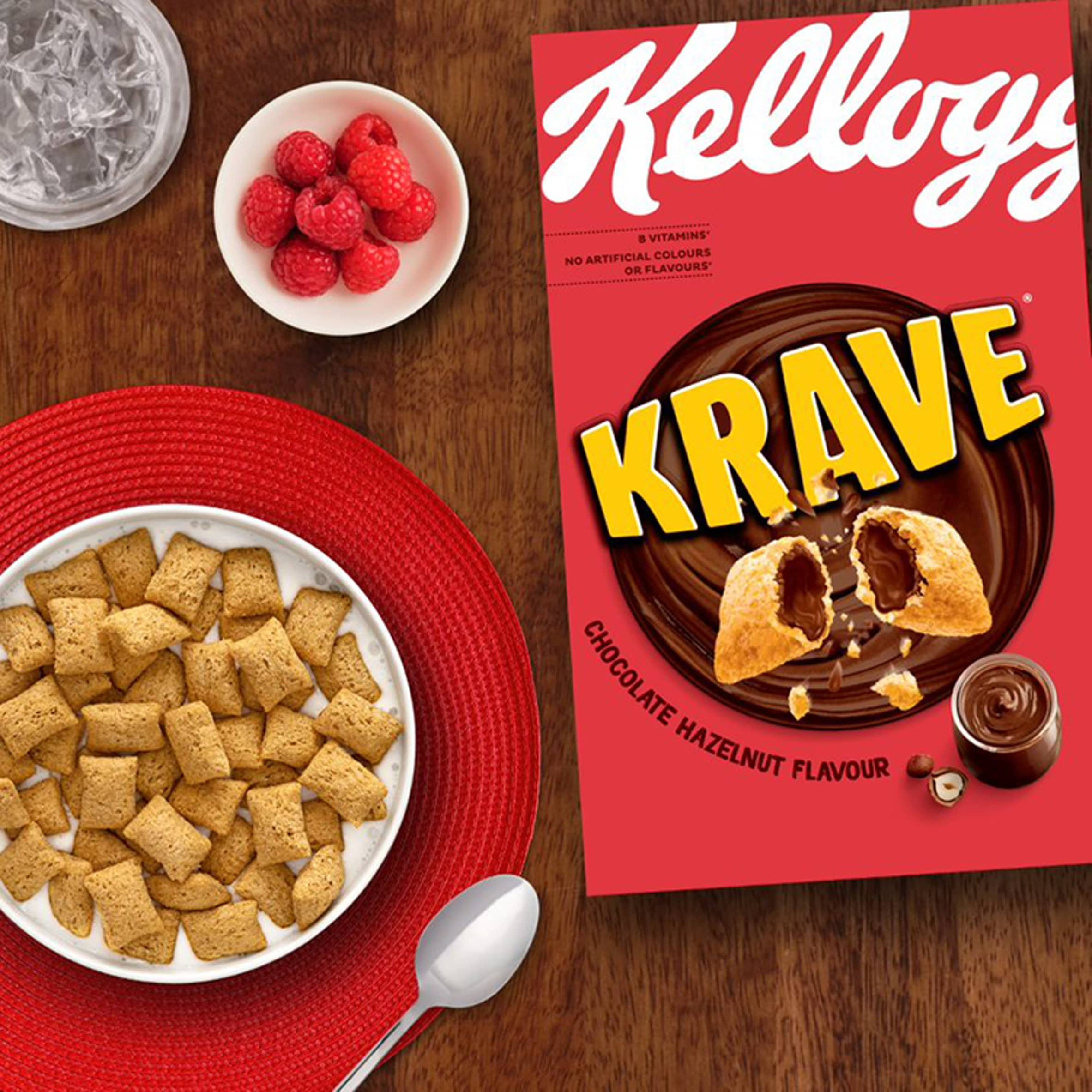 Kellogg's Krave Chocolate Hazelnut Breakfast Cereal 750g, Imported from Britain