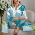 thumbnail image 6 of Daiia Dreaming Travel for Women's Long-Sleeved Pajama Set – Soft & Comfortable Sleepwear Button-Up Pajamas Cozy Lounge Wear-XX-Large, 6 of 7