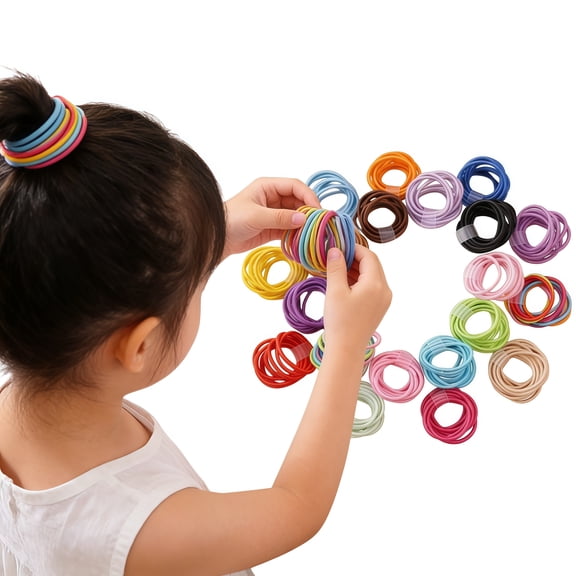 GIXUSIL 180Pcs Baby Hair Ties for Girls, Multicolor Cute Girls Hair Ties, Small Elastic Baby Hair Bands, Suitable for Little Girls, Children, and Women, Baby Ponytails, Small Hair Elastics