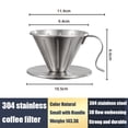 thumbnail image 2 of V shaped 60 Degrees Coffee Filter 304 Stainless Steel Hand Filter Pour Over Drip Coffee Maker  Funnel Dripper Strainer Cup, 2 of 18