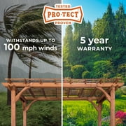 Backyard Discovery Beaumont 10x10 Cedar Wood Patio Pergola Kit, Trellis Roof, PowerPort