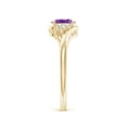 thumbnail image 3 of ANGARA Natural Oval Amethyst Bypass Ring with Trio Diamond Accents in 14K Yellow Gold for Women (Size-6x4mm) | February Birthstone, Anniversary, Jewelry Gift for Women | Natural Amethyst Ring, 3 of 8