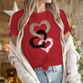 thumbnail image 6 of Kctiaxy Red Womens Summer Tops Short Sleeve Shirts for Women Love Heart Printed Valentiness T Shirts Casual Summer Outfits for Womens XXL, 6 of 7