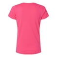 thumbnail image 3 of Ladies' V-Neck Fine Jersey T-Shirt - HOT PINK - L, 3 of 5