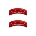 thumbnail image 5 of MGP 4 Caliper Covers Engraved Front & Rear Gen 4/Camaro Red finish silver ch, 5 of 6