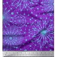 thumbnail image 1 of Soimoi Purple polyester Crepe Fabric Artistic Geometric Printed Craft Fabric by the Yard 52 Inch Wide, 1 of 3