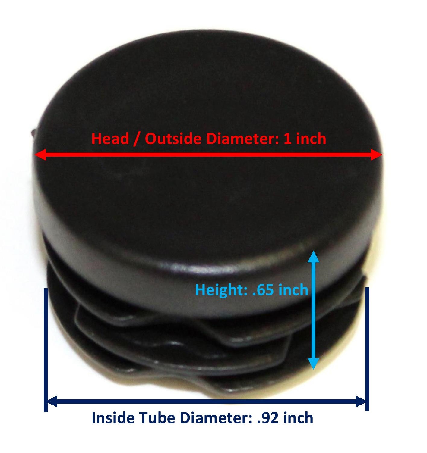 10 Pack Black 1" Round Tubing Plastic Hole Plug End Cap, 1 inch OD Tube Pipe Cover Plug, Heavy Duty Plastic Plug Cap Insert - image 5 of 7