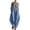 Blue, variant on Womens Overalls Summer Sleeveless Linen Blend Harem Jumpsuit Oversized Casual Vacation One Piece Jumpers Pants with Multi Pockets