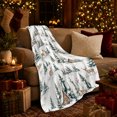 thumbnail image 3 of Serene Winter Woodland Scene Resting Deer Rustic Cabins, Peaceful Woodland Scene, Warm Flannel Blanket for Cabin and Lodge, Wildlife Lovers Housewarming Gift, Rustic Home Decor, 3 of 9