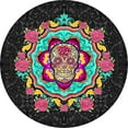 thumbnail image 1 of Tire Cover Central Sugar Skull Roses Black Vinyl (Select Size/Camera in Menu) 235/80r16, 1 of 4