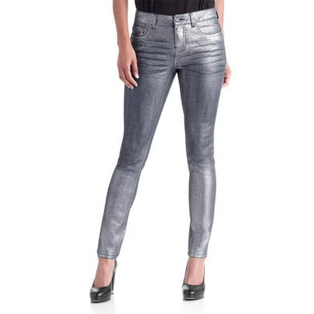 Faded Glory Trend Collection Women's Metallic Coated Skinny Jeans
