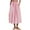 Pink, variant on ABATAB Womens Wide Leg Capri Pants Cotton Linen Striped Culottes Summer Elastic Waist Baggy Fashion Bottoms with Pockets