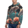 thumbnail image 3 of Salouo Flower White Dolphin Pattern Men's Fall Hoodie Sweatshirt,Sport Hoodie with Pockets for Men Pullover Casual Hooded Sweatshirt-4X-Large, 3 of 7
