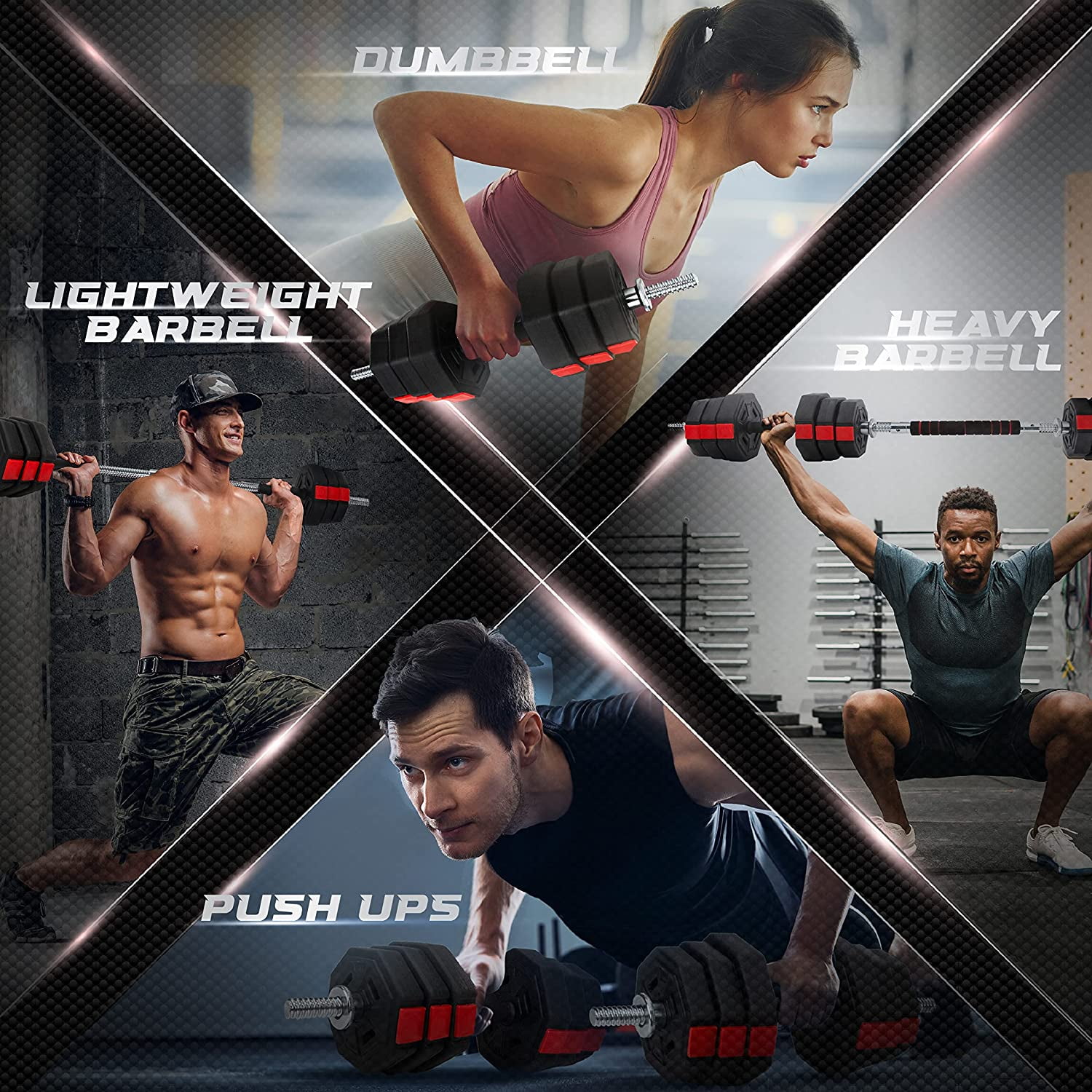 Yes4All 44 lbs Cement Adjustable Dumbbell