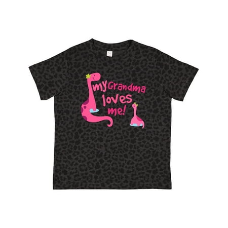 

Inktastic My Grandma Loves Me Girls Dinosaur Gift Toddler Toddler Girl T-Shirt