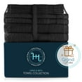 thumbnail image 4 of Hearth & Harbor Bath Towel Collection, 100% Cotton Luxury Soft 10 Pc Set – Black, 4 of 7