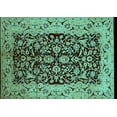 thumbnail image 1 of Ahgly Company Machine Washable Indoor Rectangle Oriental Turquoise Blue Industrial Area Rugs, 4' x 6', 1 of 4