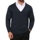 thumbnail image 1 of SUÉTER DE PUNTO CON BOTONES DE MANGA LARGA EN V PARA HOMBRES INSPIRE CHIC CON BOLSILLOS TAMAÑO S AZUL MARINO, 1 of 5