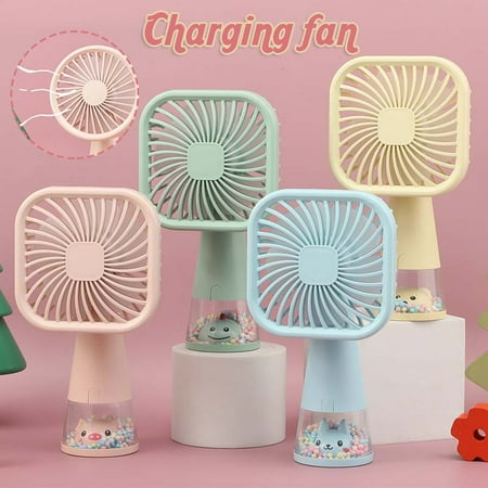 

Desktop Handheld Small Fan with Night Light Portable 3 Speed Control-Green