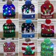 thumbnail image 2 of Gorros de Navidad LED, gorro, suéter, Navidad, Papá Noel, gorro de invierno tejido con luz para chico, adulto, gorro calentador para fiesta de Navidad, 1 ud., 2 of 4