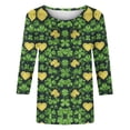 thumbnail image 5 of Ounisa Womens 3/4 Sleeve T Shirt Crew Neck St.Patrick's Day Printed Pullover Loose Fit Casual Fashion Stylish Tops S-3XL, 5 of 5