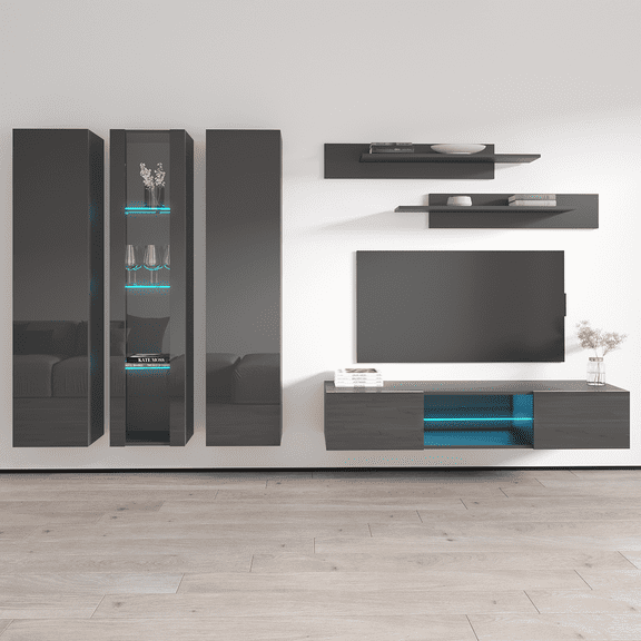 Fly C 33TV Wall Mounted Floating Modern Entertainment Center