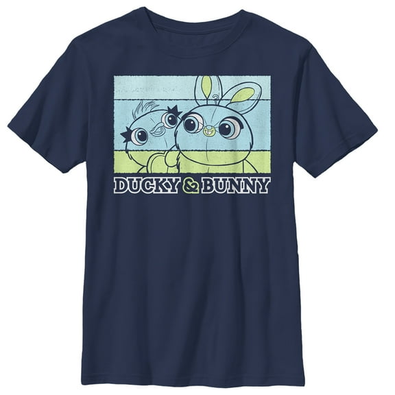 Boy's Toy Story Ducky & Bunny Panels Graphic Tee Navy Blue X Small