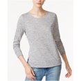 thumbnail image 2 of maison Jules Womens Plaid Mixed Media Embellished T-Shirt, Grey, X-Large, 2 of 2