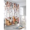 thumbnail image 3 of Fall Shower Curtain Orange Green Pumpkin Leaves Shower Curtains for Bathroom Thanksgiving Decor, Waterproof Polyester Shower Curtain Set with Hooks, Standard Size 66" x 72" Farmhouse, 3 of 6