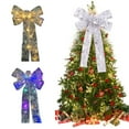thumbnail image 7 of ZOELNIC Shining Ribbon Fairy Lights LED Christmas Lights, DIY Lace Bow Battery Operated Xmas Tree Holiday Indoor Outdoor Christmas Decor, 7 of 7