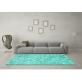 thumbnail image 3 of Ahgly Company Indoor Rectangle Solid Turquoise Blue Modern Area Rugs, 2' x 5', 3 of 4