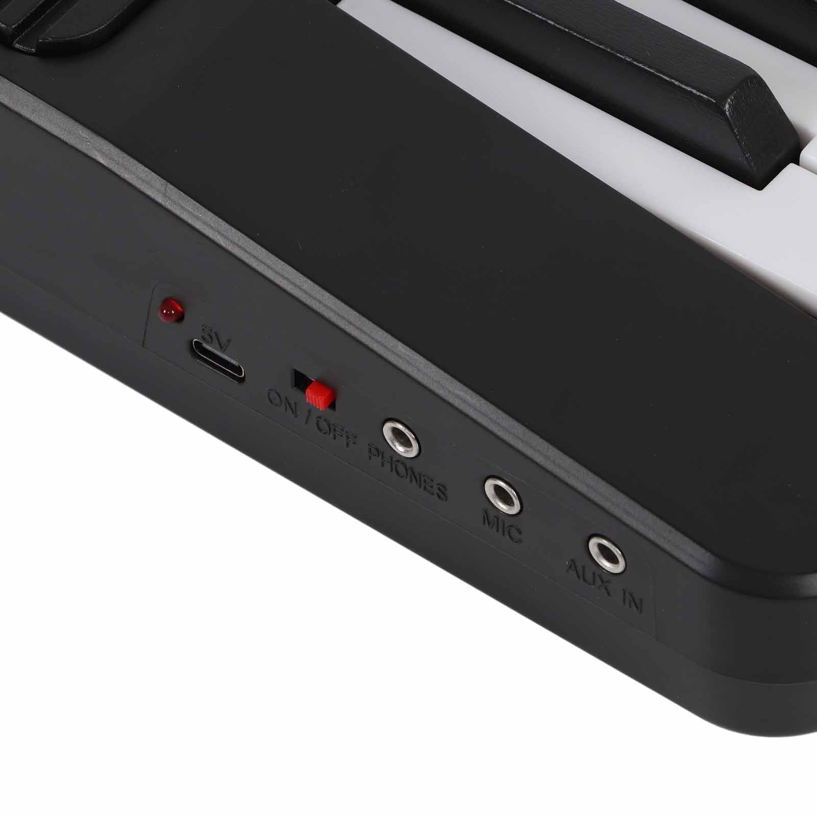 37 Key Portable Electronic Keyboard Rechargeable Piano with Headphone Jack Education Instrument