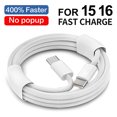 thumbnail image 2 of Cable de datos tejido USB C a tipo C para iPhone, cargador rápido 15 16 Pro Max Plus, accesorios para Samsung Xiaomi Redmi Huawei, 2 of 5
