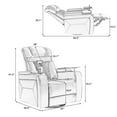 thumbnail image 3 of Harper & Bright Designs PU Power Recliner for Adults, Swivel Home Theater Recliner with Cup Holder, Surround Sound and Tray Table, 3 of 20