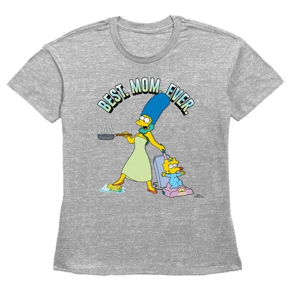 Women's The Simpsons Marge Best. Mom. Ever.  Graphic Tee Heather Gray Large