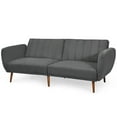 thumbnail image 1 of Giantex Convertible Futon Sofa Bed, Modern Linen Fabric Loveseat w/Split & Adjustable Back, Sofa Couch Sleeper for Home Office, Gray, 1 of 6