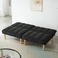 thumbnail image 3 of Aukfa Upholstered Futon Convertible Sofa Bed 8 Legs Futon Couch, Corduroy, Black, 3 of 10