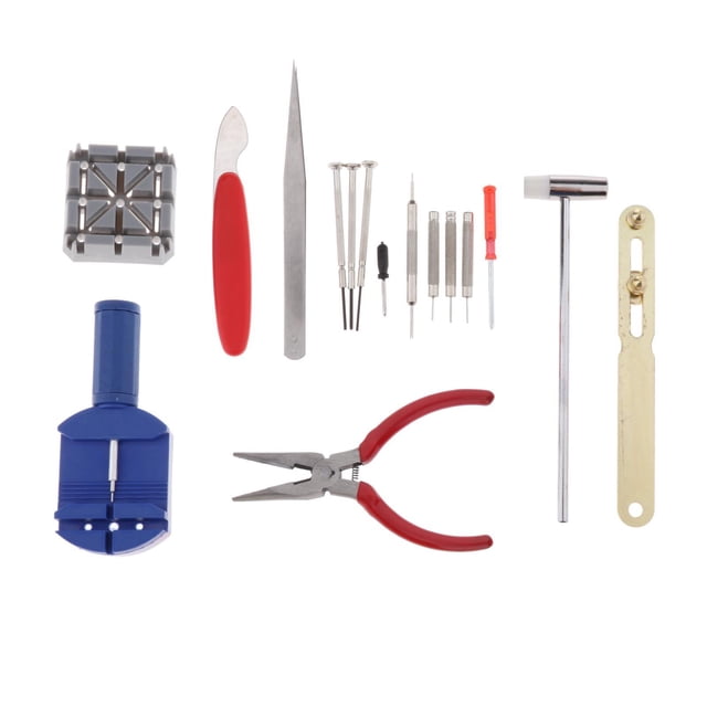 Kit de reparación de relojes, 16 piezas de herramientas de reloj abridor trasero, Kit de herramientas de repuesto de de reloj, de banda