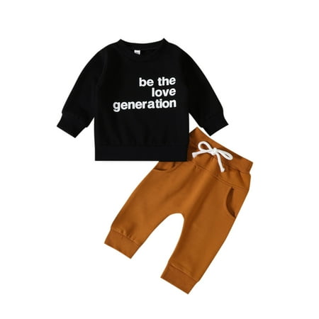 

ZHAGHMIN Sweatsuit For Toddler Boys Baby Unisex Print Autumn Letter Print Long Sleeve Pants Hoodie Pullover Sweatshirt Outfits Clothes Bring Baby Home Outfit For Boys 6 Month Old Boy Clothes 6 Month