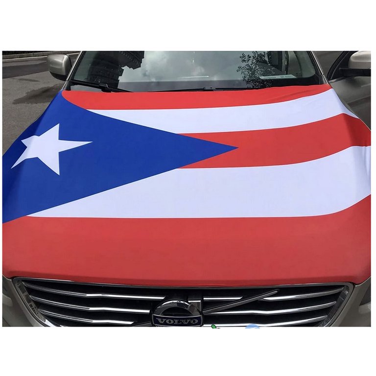 Copri-cofano Auto Con Bandiera Di Porto Rico, 100x150 Cm, In Poliestere Elasticizzato Lavabile, Universale - 5