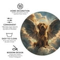 thumbnail image 3 of Sigee Cloud Rainbow Winged Dog for Water-Resistant, Heat-Resistant, Non-Slip Leather Coasters Set, Ideal for Coffee Table, Office, Bar, Home Decor-Round Shape, 3 of 6