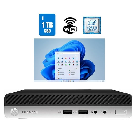Restored HP ProDesk 400 G4 Micro Computer Core i5 8th Gen 32 GB Ram 1 TB SSD Wi-Fi Windows 11 Pro (Refurbished)