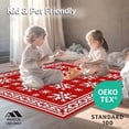 thumbnail image 4 of ODIKA 3'x5' Machine Washable Non-Slip Area Rug, Nordic Hearth Seasonal Decoration High Traffic Rug, Red, 507717, 4 of 5