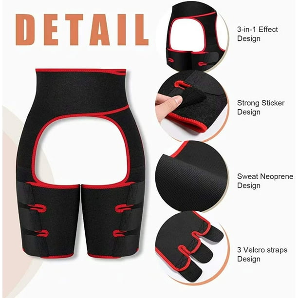 3-in-1 Waist Thigh Trainer for Women Men Butt Lifter Trimmer Fitness Belt  Neoprene belly fat burner Plus Size Workout