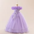 thumbnail image 2 of EnJoCho Flower Girl Sequin Embroidery Maxi Gown, Rufle Cold Shoulder Princess Dress for Wedding Par𝗍y Birthday Pageant, 2 of 7