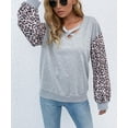 thumbnail image 4 of Frayed Hem Rainbow Knit Sweater Gray X-Large, 4 of 4