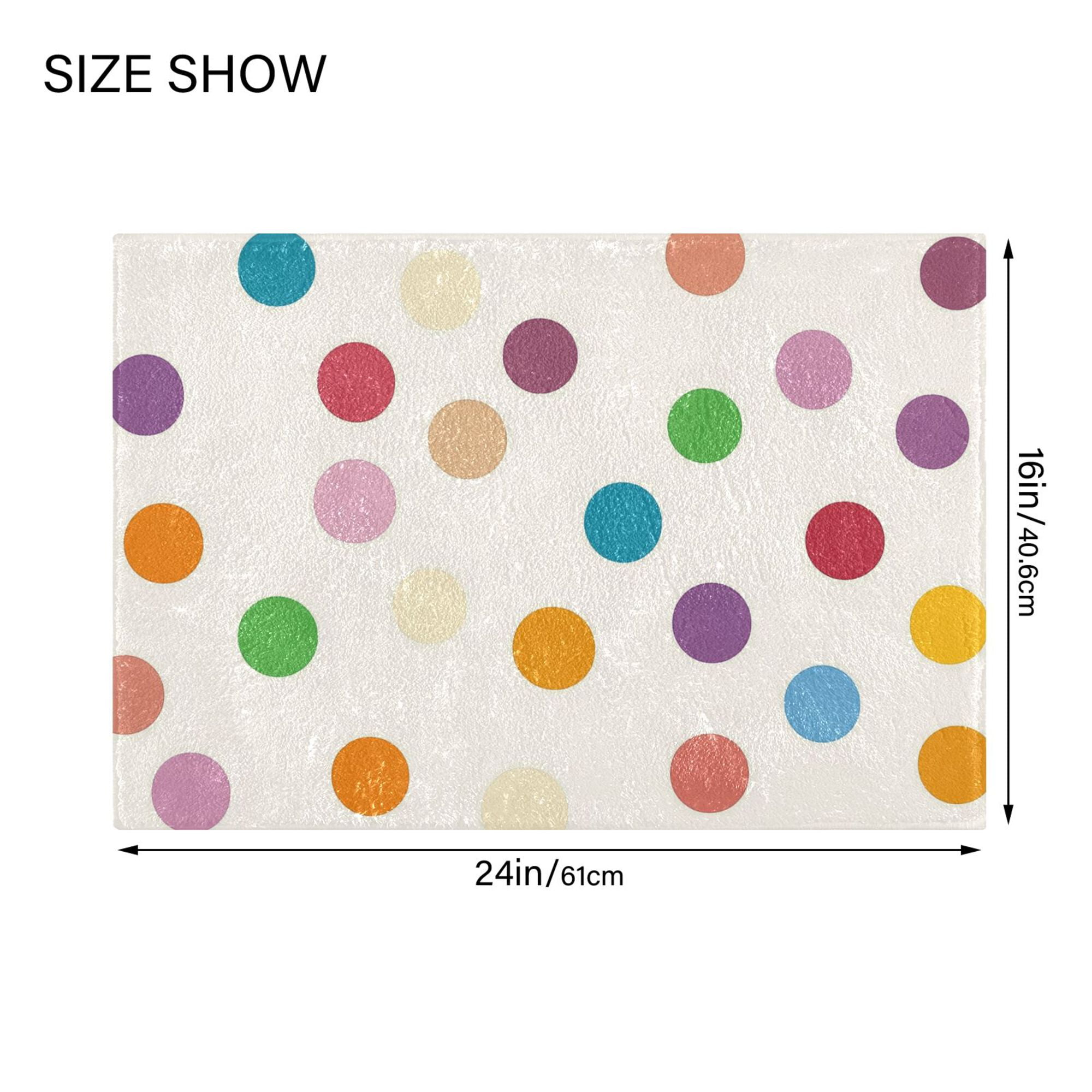 Yayeee Bath Rugs for Bathroom Floor Non Slip Non Skid Set of 2 Soft Absorbent Polka Dot Machine Washable Mat