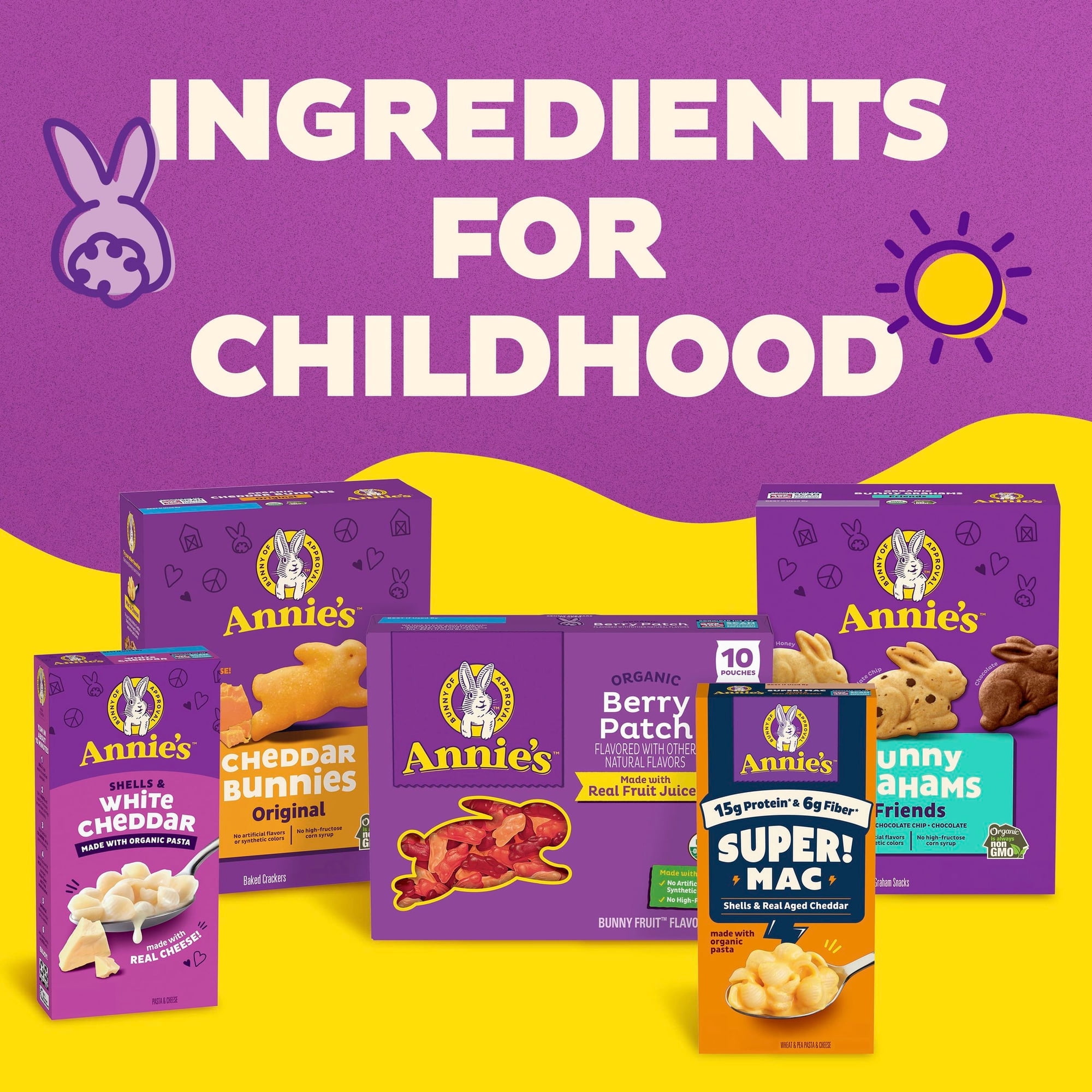 Annie's Organic Bunny Fruit Snacks, Variety Pack, Gluten Free Snack, 22 Count, 15.4 oz box